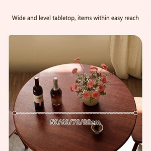 Modern <b>Round</b> Solid <b>Wood</b> <b>Coffee</b> <b>Table</b> Black Metal Base Eco-Friendly Minimalist Living Room Apartment Hotel Restaurant Furniture - Product Image 5