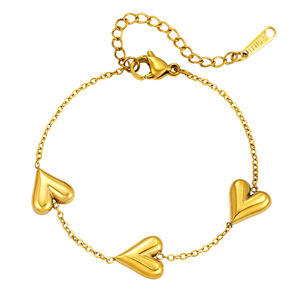 Ensemble collier et bracelet Aceworks SET71023 en acier inoxydable plaqué or 18K PVD, empilable, en forme de cœur |   Bijoux superposés imperméables et hypoallergéniques - Product Image 5