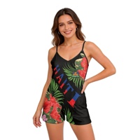 Combinaison décontractée d'été pour femme, motif drapeau haïtien, personnalisable, sans manches, respirante, avec poches