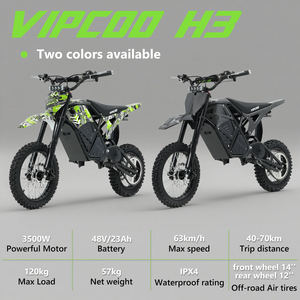 มอเตอร์ไซค์วิบาก VIPCOO H3 48V 120KG รุ่นใหม่สมรรถนะสูง พร้อมมอเตอร์ฮับไร้แปรงถ่าน 3500W สำหรับการแข่งขัน - Product Image 6