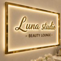 Enseigne LED personnalisée pour entreprise, logo mural, panneau LED pour bureau, enseigne en métal LED 3D rétroéclairée pour signalisation extérieure
