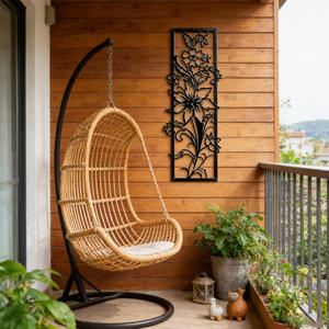 Décoration murale en métal floral moderne, nouvelle décoration murale en fer forgé, décoration murale extérieure, décoration <span class=keywords><strong>de</strong></span> <span class=keywords><strong>rebord</strong></span> <span class=keywords><strong>de</strong></span> fenêtre - Product Image 3