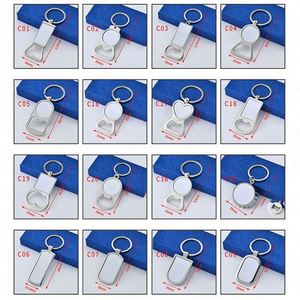 JW898 <b>Customized</b> Laser Engraved Metal Bottle Opener <b>Keychain</b> Double-sided Printing LOGO Blank Heat Transfer Sublimation <b>Keychain</b> - Product Image 3