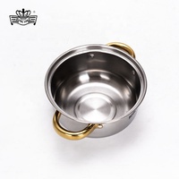 Grande Promotion Ensemble de Batterie de Cuisine Africain Style 12 Pièces en Acier Inoxydable avec Bouilloire Poignée Dorée Ustensiles de Cuisine