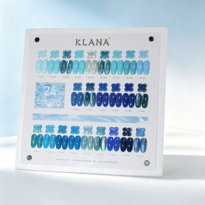 KLANA Gel Couleur Intense 24 Couleurs Bleu UV Vernis à Ongles Gel DIY Non Toxique Effet Œil de Chat Glacé Transparent Professionnel pour Salon - Product Image 2