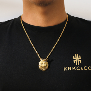 KRKC Hip Hop Unique Design สัตว์ <span class=keywords><strong>Charm</strong></span> สร้อยคอ18K 316L สแตนเลสสตีลสีขาว CZ เพชร <span class=keywords><strong>Crown</strong></span> Lion จี้ - Product Image 6