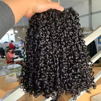 Pas cher pour Pixie Curly 12A Brésilien Remy Vierge Extensions de Cheveux Humains 150% Densité 100g Couleur Naturelle 18-24 Pouces Perruques Haute