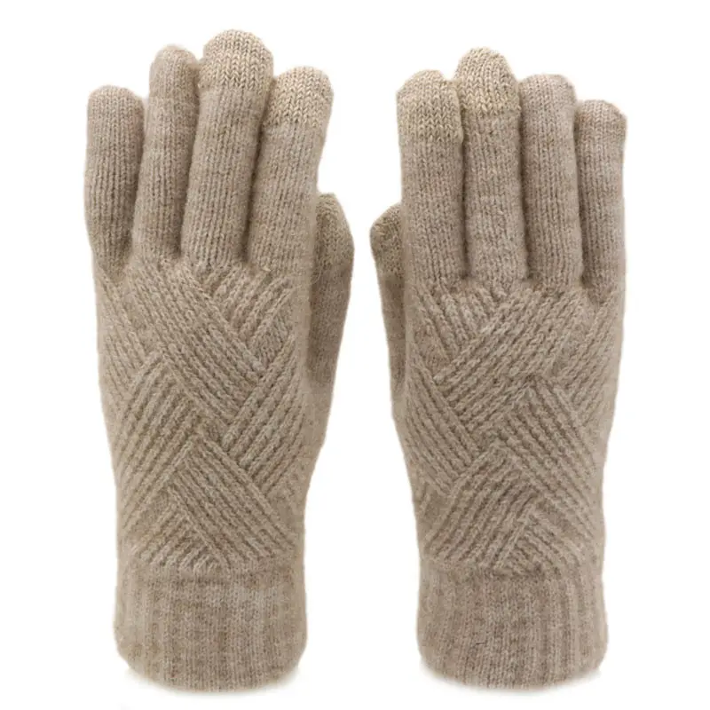 HZS-22007 Customize Acrylic Winter Magic Gloves Women Men Warm Stretch Knitted Wool Mittens Touch Screen Gloves