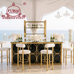 Meubles d'événements en plein air pour discothèques, comptoir de bar de café en acier inoxydable au design moderne 3D - Product Image 2