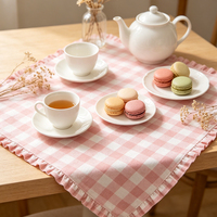 Sousplats de Algodão com Babados e Estampa Xadrez para Decoração de Mesa de Jantar - Atacado Personalizado