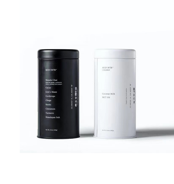 Whole custom recycle airtight japanese vintage plain black tea tin coffee storage double inner lid tea tins canister can