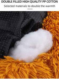 Coussin rond pour chien en peluche douce et luxueuse, gris et blanc, vente en gros, fabricant - Product Image 5