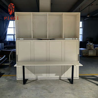 Lit Murphy en bois massif OEM/ODM, pivotant, silencieux, multifonctionnel, pliable, mural, avec table de bureau