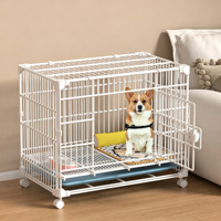 Cage de transport pliable et empilable en fer avec roues pour petit chien d'intérieur – Boîte de luxe moderne pour animaux de compagnie