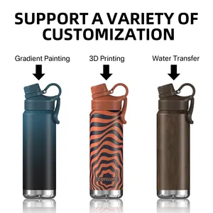 24oz Gym Sports Insulated Stainless Steel Water Bottles Flask