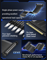 Câble Riser PCIe 5.0 X16 pour Carte Graphique, Câble d'Extension GPU à Montage Vertical pour Boîtier PC, Câble Ruban Flexible Blindé