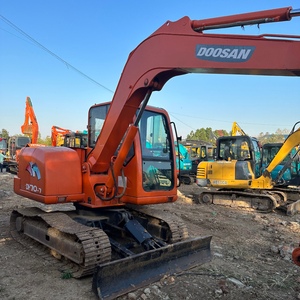 Mini-excavatrice sur chenilles Doosan DH70 DH60 de 7 tonnes, fabriquée en Corée, faible nombre d'heures de fonctionnement, machinerie de terrassement hydraulique - Product Image 1