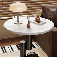 Table d'appoint créative pour bureau, petite table ronde, table basse de salon, table de chevet artistique blanche pour chambre, petite table à usage domestique