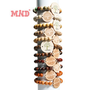 Değerli Taş Şifalı RFID NFC Bileklik Ahşap Çipli Otel Anahtar Kartı Kristal Doğal Taş Boncuklu Bilezik - Product Image 2