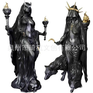 Estatua de diosa de resina con antorcha y capa, decoración de Halloween para sala de estar, artesanía hecha a mano, regalo para adultos QH - Product Image 5