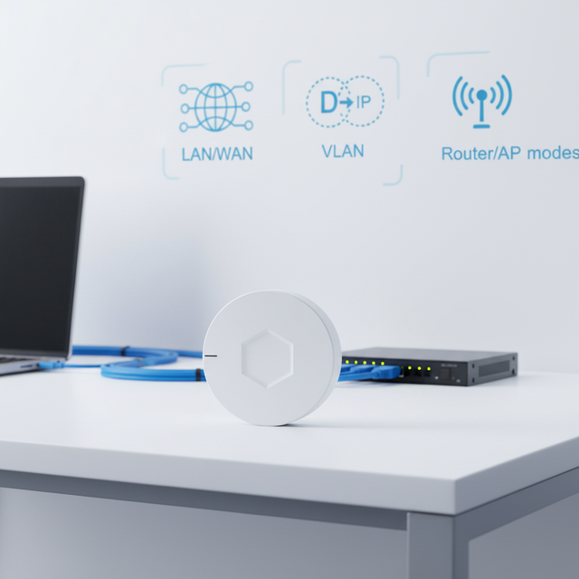 WiFi6 AX3000 Indoor Access Point Dual Band 2.4G+5G Long Range WiFi Extender 4x5dBi Antennas