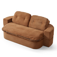 Style Vintage paresseux un siège kangourou Design éponge vide canapé-lit tissu petit appartement couchage inclinable Double pliant