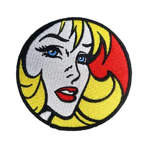 Venta al por mayor del OEM servicio personalizado personalidad bordado dibujos animados chica parches para la ropa - Product Image 1