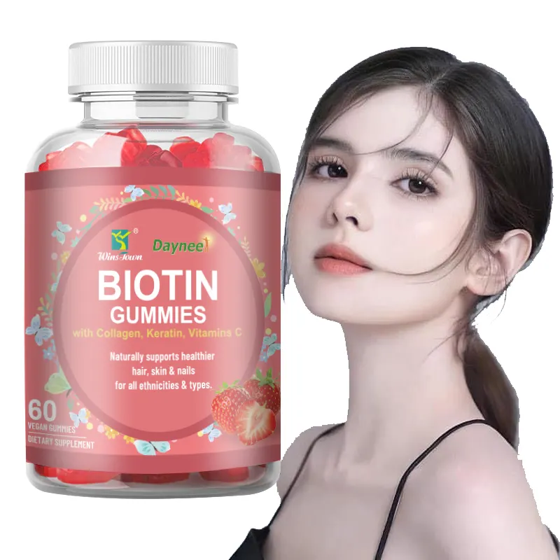 OEM Label pribadi Formula bebas gula hidrolisasi Biotin kolagen vitamin Biotin suplemen Gummy