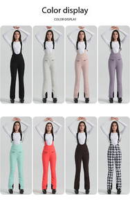 Traje de esquí de Invierno para <span class=keywords><strong>mujer</strong></span>, impermeable, a prueba de viento, logotipo personalizado, para exteriores, salto nórdico, carreras de campo traviesa, conjuntos de pantalones de esquí desmontables - Product Image 2