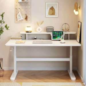 Scrivania Lunga Minimalista Bianco Crema, Stile Moderno e Fresco, Scrivania per <span class=keywords><strong>Bambini</strong></span>, Arredamento Studio Minimalista Moderno - Product Image 5