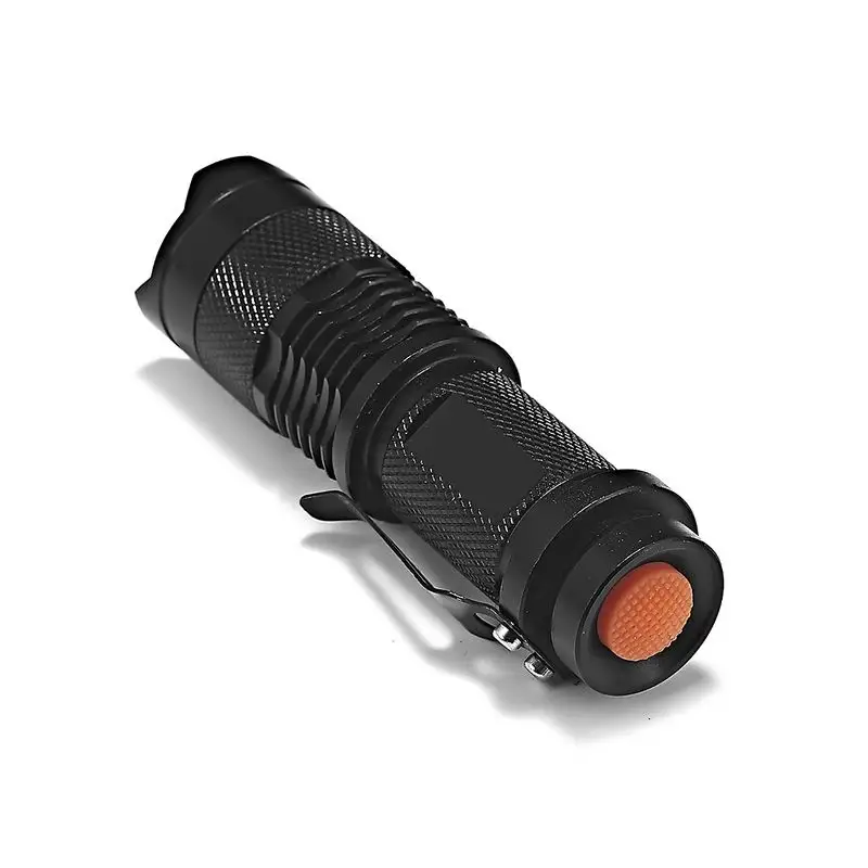 500pcs Mini UV LED Flashlight CREE Q5 LED Torch AA 14500 Battery Zommable Camp Tactical Flashlight Light Lamp Lantern