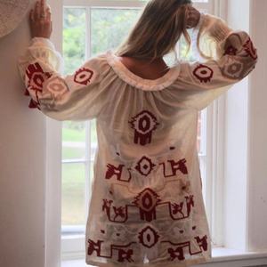 ชุดเดรสผ้าฝ้ายลินินทรงเอ สไตล์ลำลอง คอวี แขนยาว ความยาวปานกลาง สำหรับผู้หญิง  ปรับแต่งได้ตามต้องการ - Product Image 2