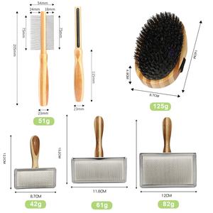 Sisir dan sikat perawatan bulu hewan peliharaan kucing dan anjing dari bambu zebra dengan logo custom grosir pabrik - Product Image 3