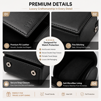 Étui de voyage de luxe pour montre avec logo personnalisé, boîte de rangement portable pour une seule montre, organisateur de montres en cuir PU, emballage cadeau