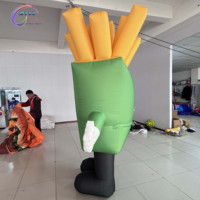 Accessoire gonflable géant de vêtements de frites de taille personnalisable pour des événements promotionnels Livré avec souffleur d'air