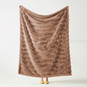 Hot Bán Sang Trọng Đàn Hồi Spandex Ruched Hazel Beige Tie Dye Chính Hãng Mink Sofa Couch Chăn Faux Fur Ném Chăn Cho Mùa Đông - Product Image 1
