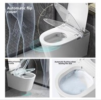 WC intelligent automatique japonais monobloc avec capteur de chasse d'eau, commande électrique à distance et siphon en S