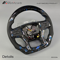 Volant personnalisé en fibre de carbone forgée bleue à LED pour Chevrolet Silverado 1500 RST LT ZR2 4x4 Suburban 2019-2026