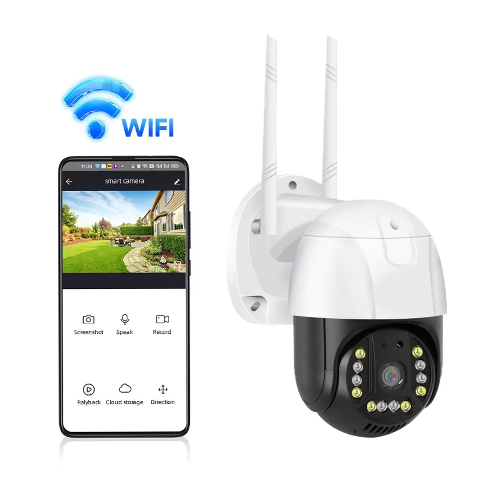 Usine OEM V380 3MP Extérieur Intérieur Sans Fil PTZ Wifi IP Surveillance CCTV Caméra Connecter Avec Téléphone Mobile