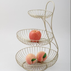 Luxury Three-Layer Fruit Mesh Basket Multi-Functional Household Iron Wire <strong>Circle</strong> Shape Elegant Wire Fruit <strong>Tray</strong> - Product Image 4