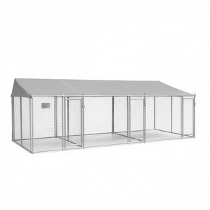 Jaula Extra Grande para Perros, Acero Galvanizado, Techo Resistente al Agua, Alojamiento Exterior para Mascotas - Product Image 1
