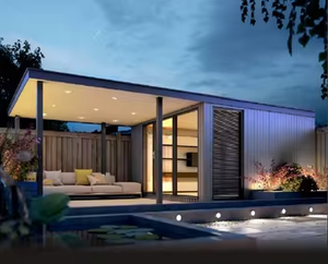 Kits Modulaires en Acier Léger Étanche Maison Préfabriquée Design en Bois & <span class=keywords><strong>Studio</strong></span> de <span class=keywords><strong>Jardin</strong></span> à Structure en Acier Assemblée - Product Image 3