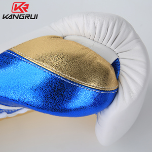 Gants <span class=keywords><strong>de</strong></span> boxe professionnels pour l'entraînement et la compétition, en cuir véritable avec lacets en cuir <span class=keywords><strong>de</strong></span> vache - Product Image 3