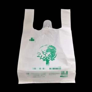 Logo d'impression personnalisé biodégradable transparent PEHD paquet d'achat recyclé poly sacs de t-shirt - Product Image 5