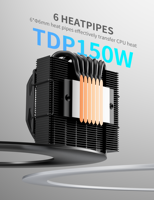 Refroidisseur d'air pour CPU upHere 4 Heat Pipes, profil bas 52 mm, refroidisseur PC ITX 92 mm, ventilateur silencieux sans RGB pour AMD AM5 Intel