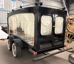 Customized Retro European Style Funeral Coffin Car Funeral Ceremony Coffin Carriage <b>Trailer</b> Non-powered Funeral Hearse - Product Image 3