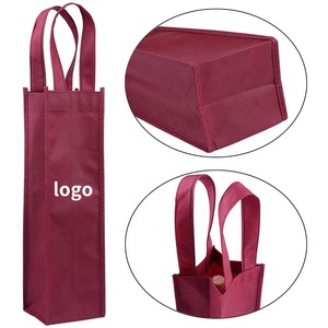 Custom Promotional High Quality Reusable Single <strong>Wine</strong> <strong>Bottle</strong> Carry <strong>Bags</strong> Non-woven <strong>Wine</strong> <strong>Bottle</strong> <strong>Bag</strong> with Handles - Product Image 1
