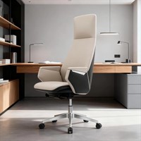 Chaise de bureau de direction ergonomique de luxe moderne en cuir, réglable électriquement avec accessoires de bureau