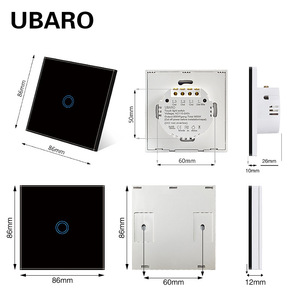 Ubaro <b>Wireless</b> Remote <b>Control</b> <b>Switch</b> 86mm Touch Panel 220V AC RF 433MHz <b>For</b> Wall Light <b>Control</b> - Product Image 1
