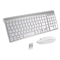 Conjunto de Teclado y Ratón Inalámbricos de 2.4G, Mini Teclado y Ratón Combinados